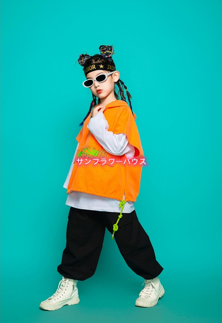子供服 ダンスウェア 3点セット セットアップ ステージ衣装 キッズ 長袖 演出服 ヒップホップ 女の子 Tシャツ ロングパンツ 男の子 ダンス衣装 