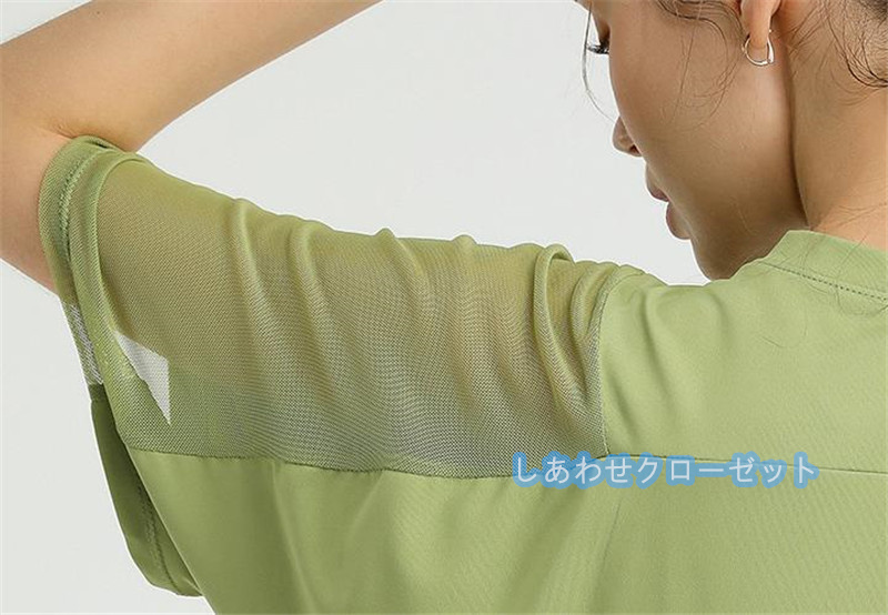 ヨガウェア レディース トップス 半袖 Tシャツ ホットヨガ 吸汗 フィットネス かわいい おしゃれ ランニングウェア スポーツウェア 速乾 
