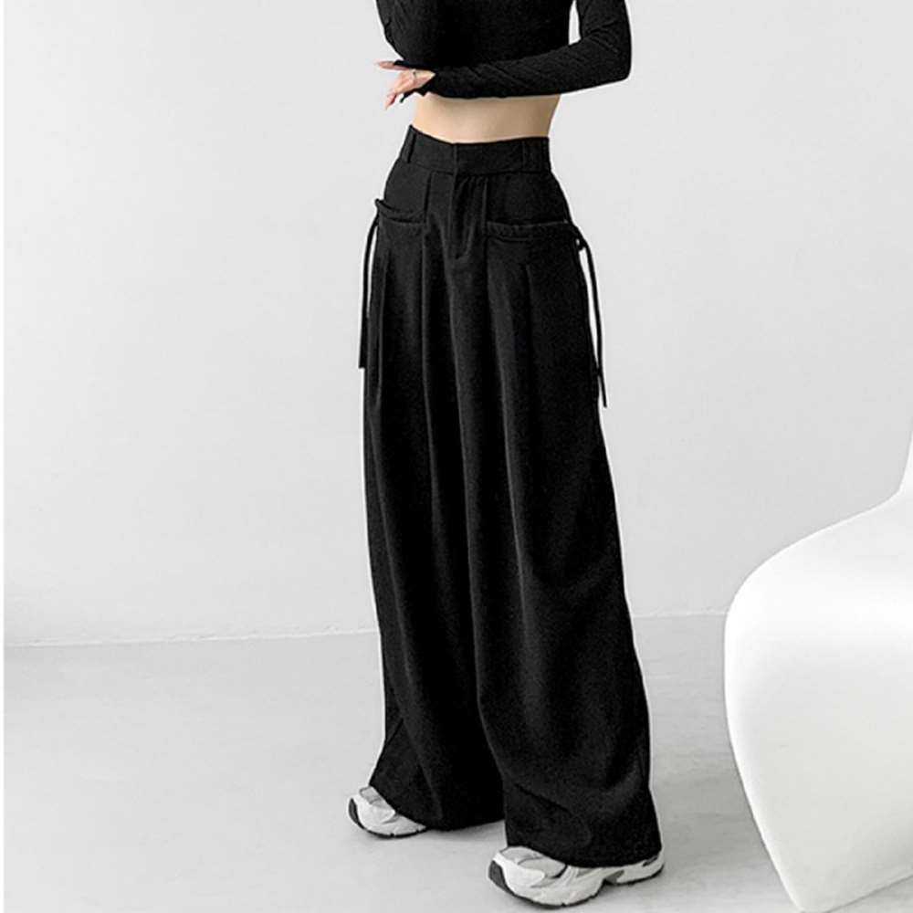 ワイド パンツ レディース ハイウエスト 韓国  