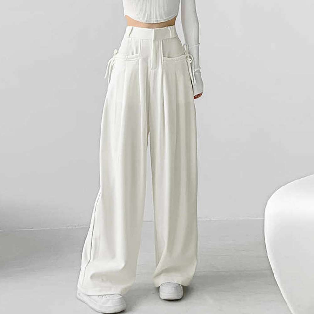 ワイド パンツ レディース ハイウエスト 韓国  