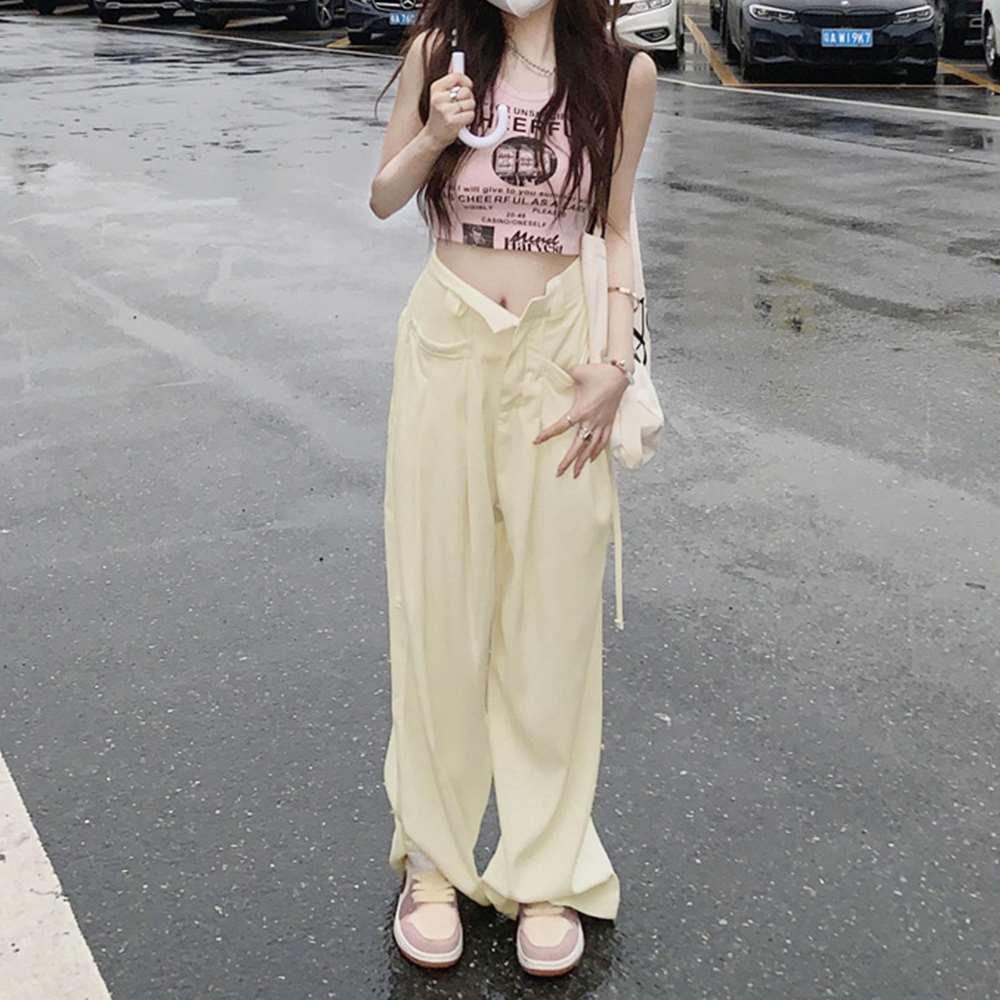 ワイド パンツ レディース ハイウエスト 韓国  