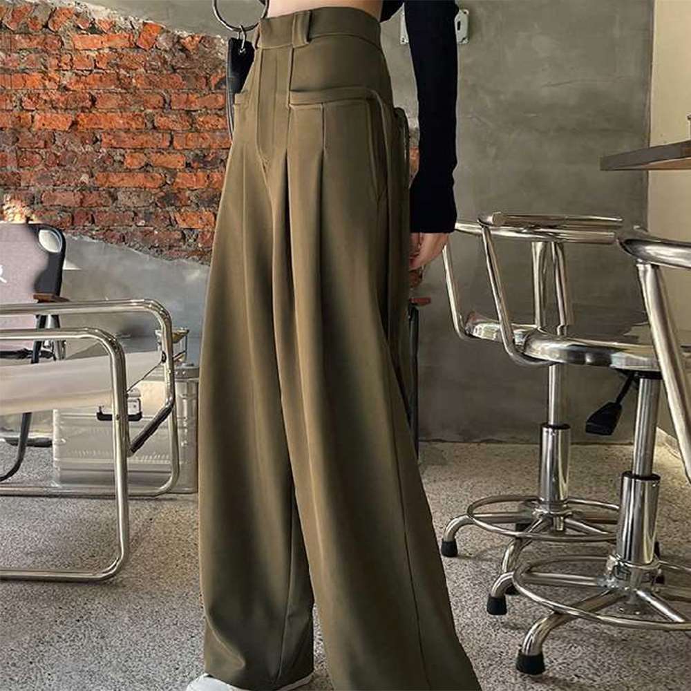 ワイド パンツ レディース ハイウエスト 韓国  