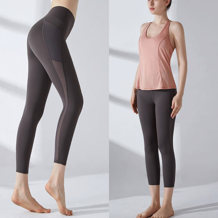 ヨガウェア ホットヨガ ヨガパンツ パンツ レギンス スパッツ ポケット スポーツウエア レディース メッシュ ハイウエスト おしゃれ 