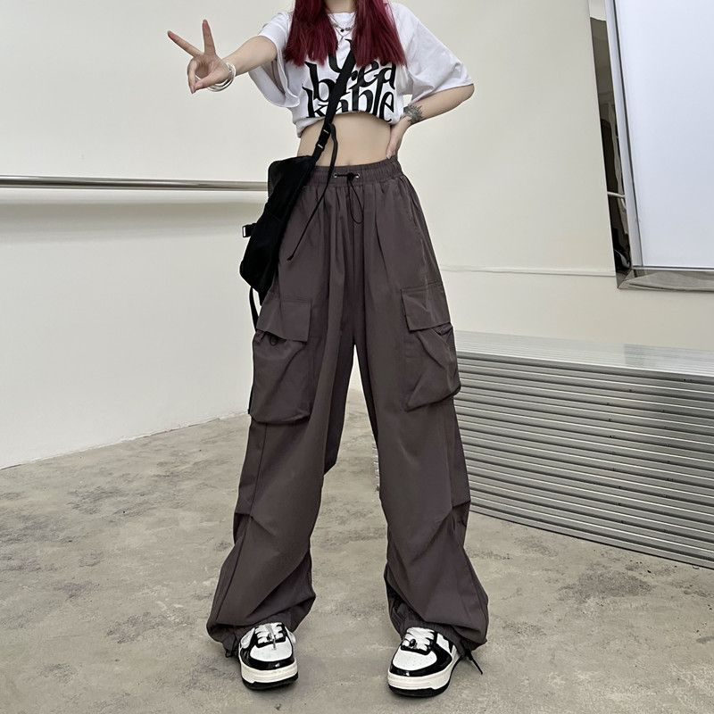 カーゴパンツ レディース ミリタリーパンツ カーゴ レディースパンツ レディース 美シルエット ウエストゴム 薄手 ダンス衣装 ワイ テーパードパンツ 
