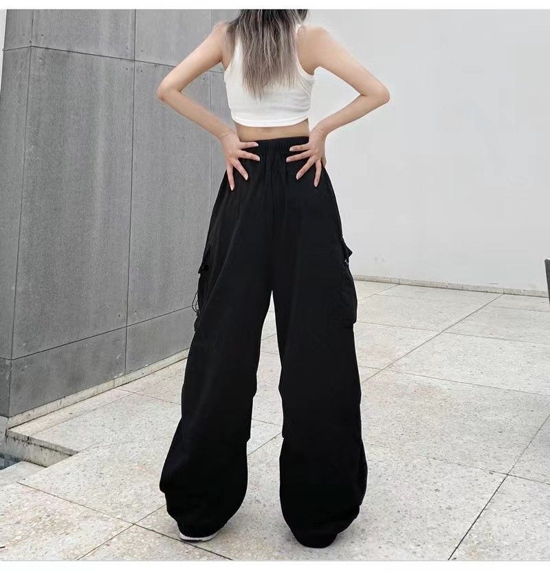 カーゴパンツ レディース ミリタリーパンツ カーゴ レディースパンツ レディース 美シルエット ウエストゴム 薄手 ダンス衣装 ワイ テーパードパンツ 