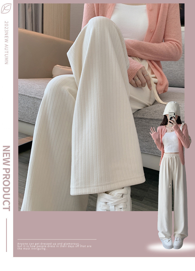 ワイドパンツ レディース ロング 太リブ リブ ガウチョパンツ ウエストゴム 無地 ゆったり 秋物 ボズボン 秋 ウエストゴム 美脚 