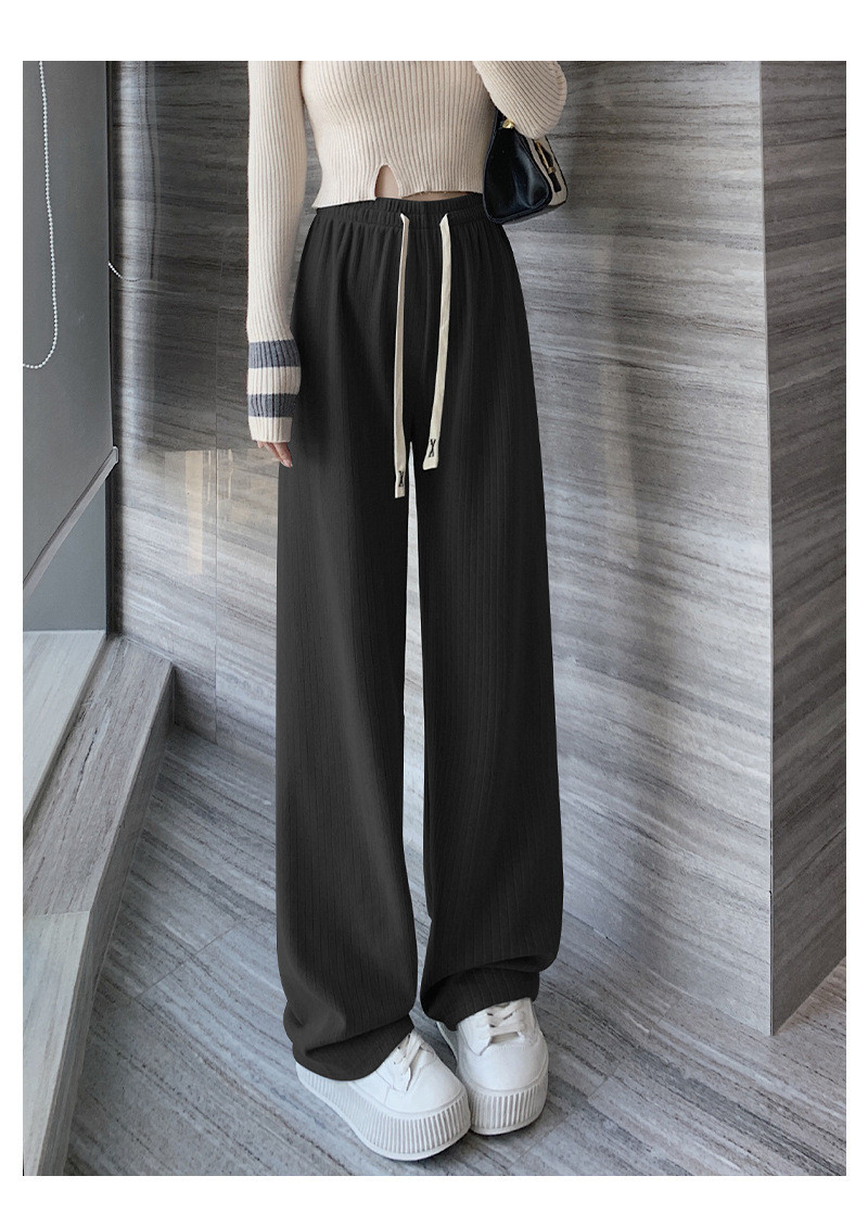 ワイドパンツ レディース ロング 太リブ リブ ガウチョパンツ ウエストゴム 無地 ゆったり 秋物 ボズボン 秋 ウエストゴム 美脚 
