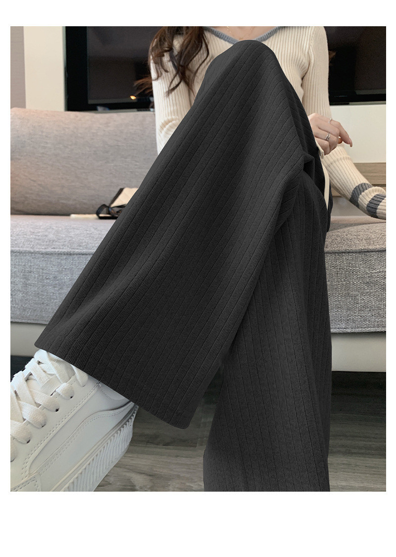 ワイドパンツ レディース ロング 太リブ リブ ガウチョパンツ ウエストゴム 無地 ゆったり 秋物 ボズボン 秋 ウエストゴム 美脚 