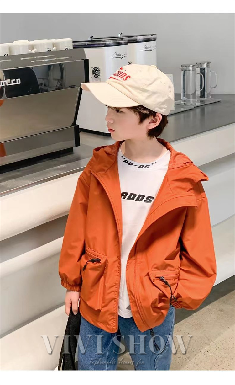 キッズ アウター 長袖 トップス ゆったり ジップフードつき カジュアル あわせやすい 着やすい 動きやすい おしゃれ ポケット シンプル 