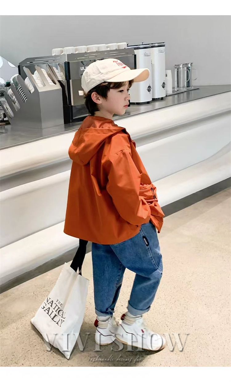 キッズ アウター 長袖 トップス ゆったり ジップフードつき カジュアル あわせやすい 着やすい 動きやすい おしゃれ ポケット シンプル 