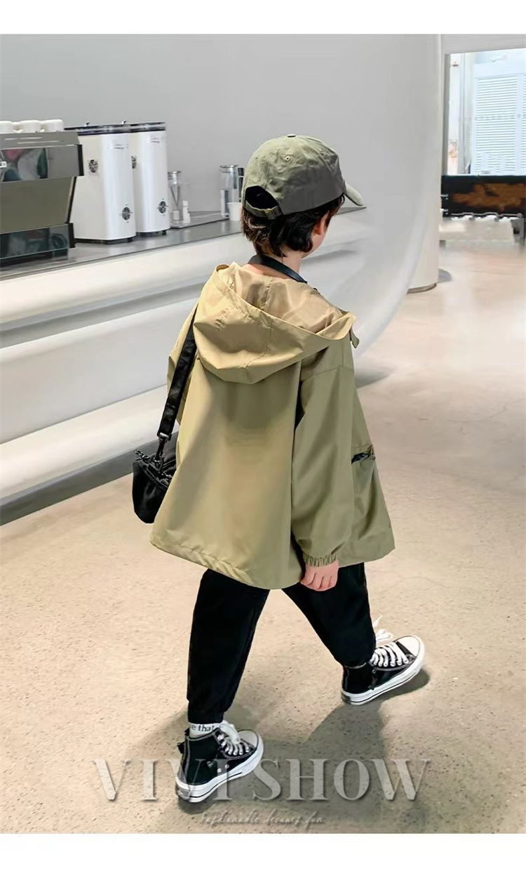 キッズ アウター 長袖 トップス ゆったり ジップフードつき カジュアル あわせやすい 着やすい 動きやすい おしゃれ ポケット シンプル 