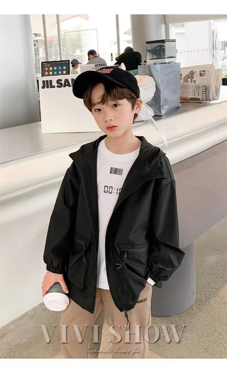 キッズ アウター 長袖 トップス ゆったり ジップフードつき カジュアル あわせやすい 着やすい 動きやすい おしゃれ ポケット シンプル 