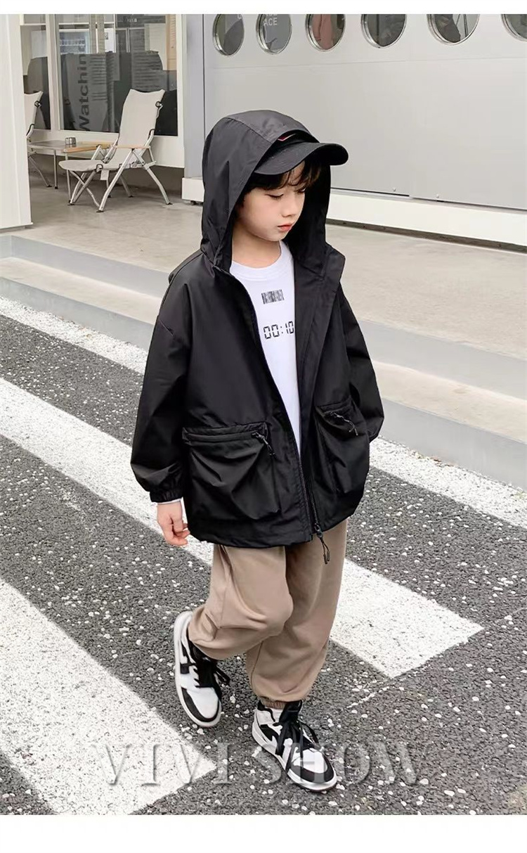 キッズ アウター 長袖 トップス ゆったり ジップフードつき カジュアル あわせやすい 着やすい 動きやすい おしゃれ ポケット シンプル 