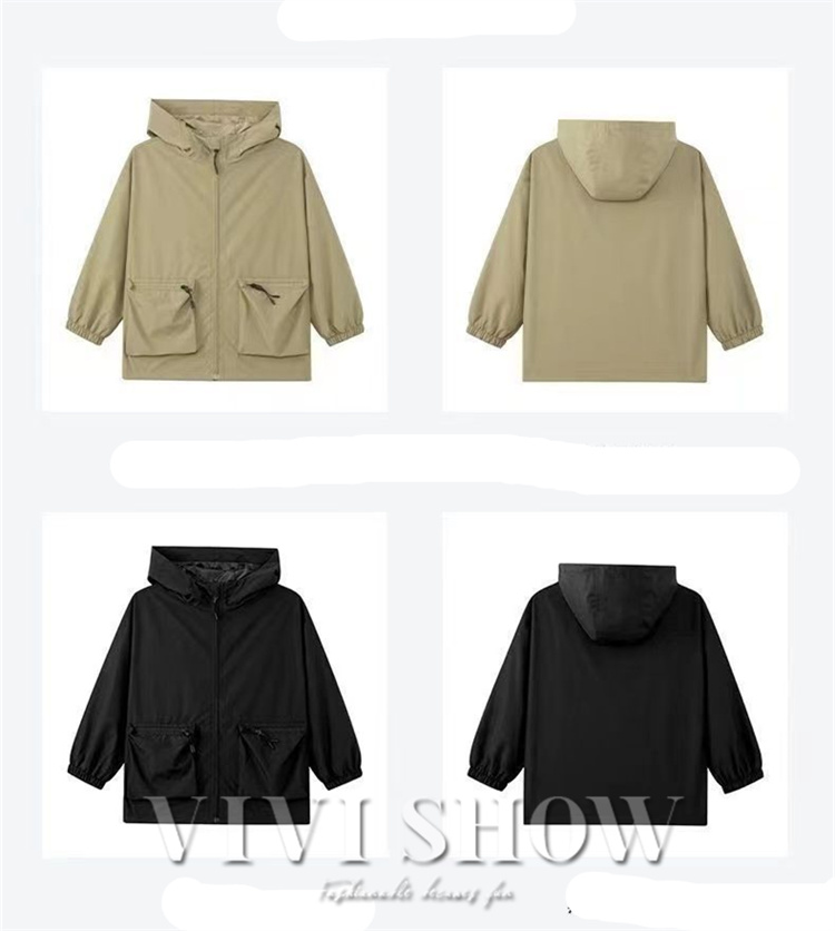 キッズ アウター 長袖 トップス ゆったり ジップフードつき カジュアル あわせやすい 着やすい 動きやすい おしゃれ ポケット シンプル 