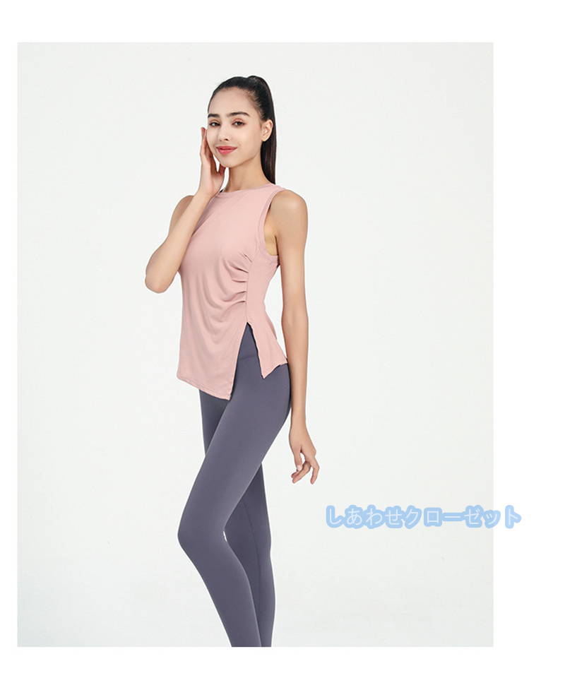 ヨガウェア レディース トップス 袖なし Tシャツ ホットヨガ ランニングウェア 吸汗 かわいい おしゃれ フィットネス 速乾 スポーツウェア 