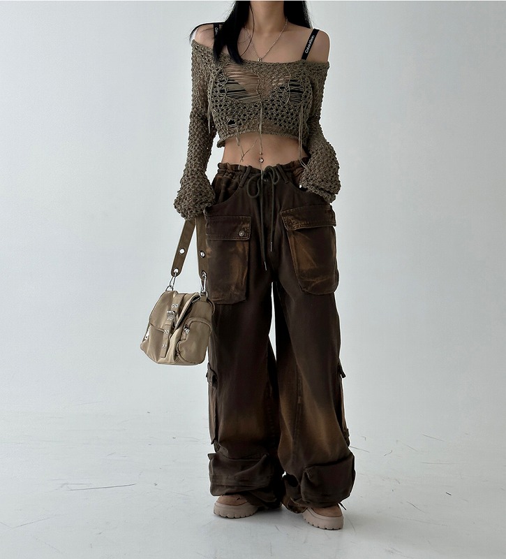 カーゴ パンツ 韓国 ファッション レディース  