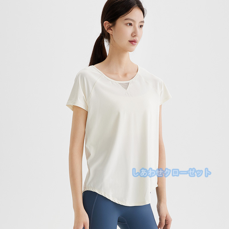 ヨガウェア レディース トップス 半袖 Tシャツ ホットヨガ かわいい 吸汗 速乾 フィットネス ランニングウェア スポーツウェア おしゃれ 