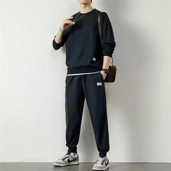 ワッフル 上下セット メンズ セットアップ 長袖 トレーナー スウェットパンツ ボカジュアル ロングパンツ ウエストゴム 