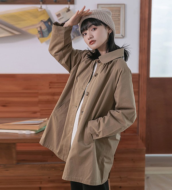 トレンチコート レディース 秋コート 小柄 着やせ かわいい 秋 コート 秋服 春 ベージュ アウター 秋物 トレンチ 