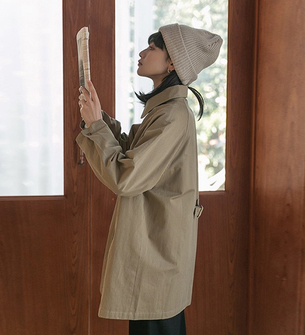 トレンチコート レディース 秋コート 小柄 着やせ かわいい 秋 コート 秋服 春 ベージュ アウター 秋物 トレンチ 