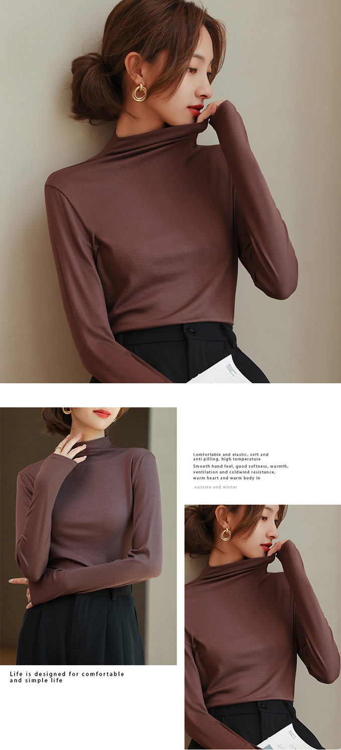 全品ポイント5% 半額クーポン付 タートルネックカットソー レディース タートル レイヤード ストレッチ 重ね着 インナー 