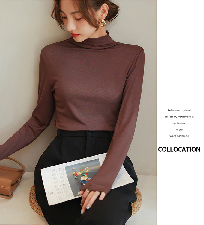 全品ポイント5% 半額クーポン付 タートルネックカットソー レディース タートル レイヤード ストレッチ 重ね着 インナー 