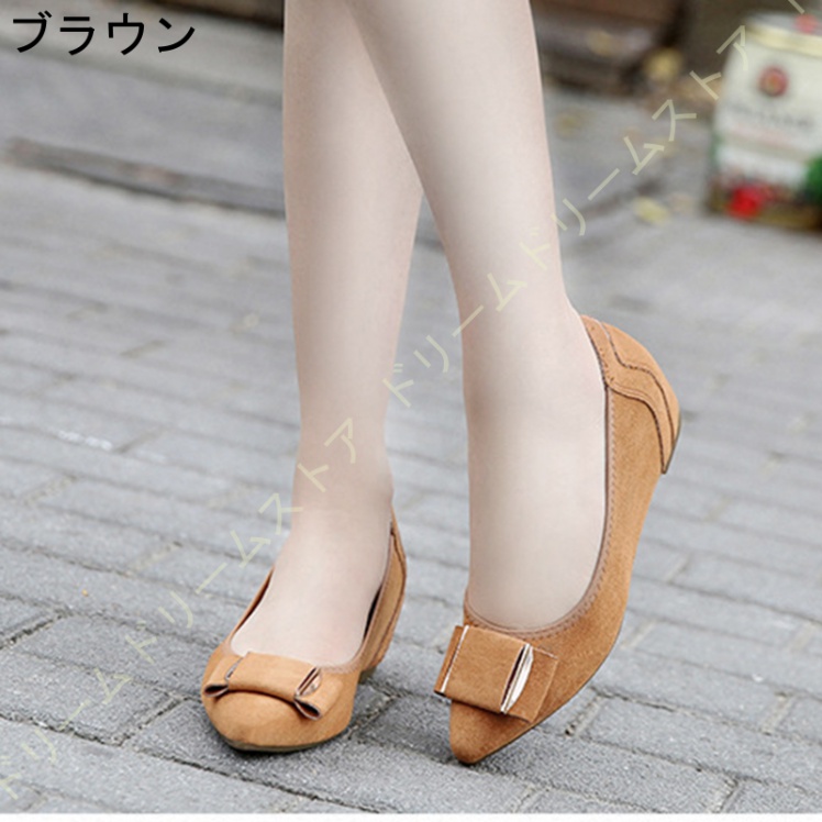 パンプス ハイヒール 5CM ポインテッドトゥ ウェッジソール スウェード パーティー 美脚 発表会 演奏会 リボン 走れるパンプス結婚式 お呼ばれ おしゃれ 