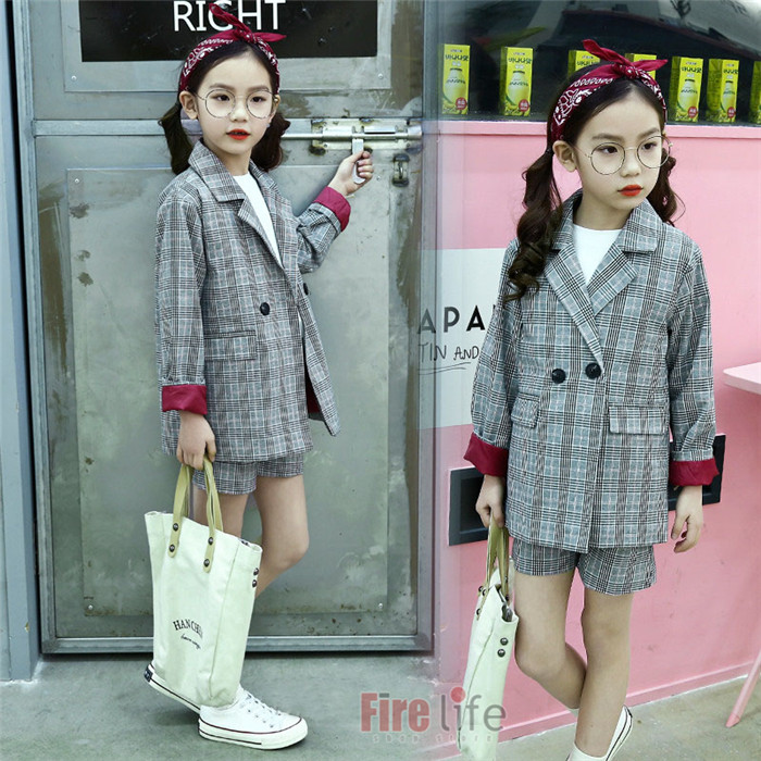 子供スーツ フォーマル 女の子 子供服 セットアップ 2点セット 入学式 チェック柄 ハーフパンツ 格子縞 発表会 卒園式卒業式 入園式 七五三 