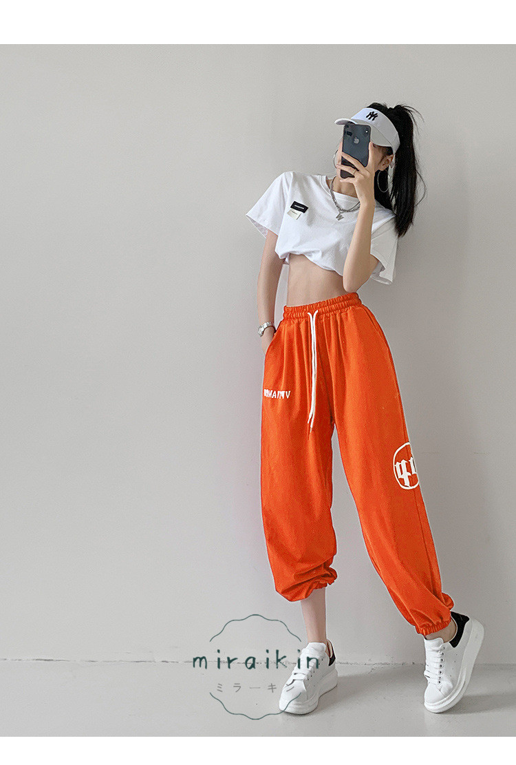 スウェットパンツ レディース カラーパンツ ゆったり ロゴイージー ジョガーパンツ ダンス衣装 カジュアルパンツ オシャレ ストレートパンツ ヒップホップ 