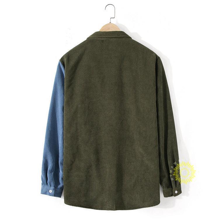コーデュロイシャツ 長袖 メンズ シャツ カジュアルシャツ カラー切替 30代 長袖シャツ 秋冬 シャツジャケット トップス 40代 お兄系 