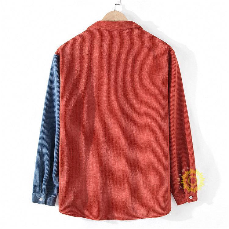 コーデュロイシャツ 長袖 メンズ シャツ カジュアルシャツ カラー切替 30代 長袖シャツ 秋冬 シャツジャケット トップス 40代 お兄系 