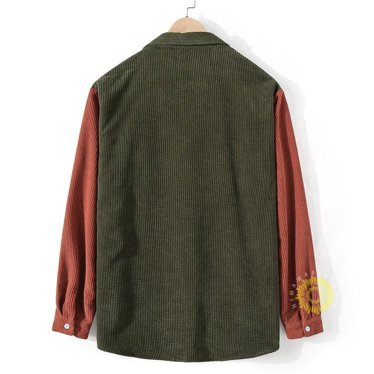 コーデュロイシャツ 長袖 メンズ シャツ カジュアルシャツ カラー切替 30代 長袖シャツ 秋冬 シャツジャケット トップス 40代 お兄系 
