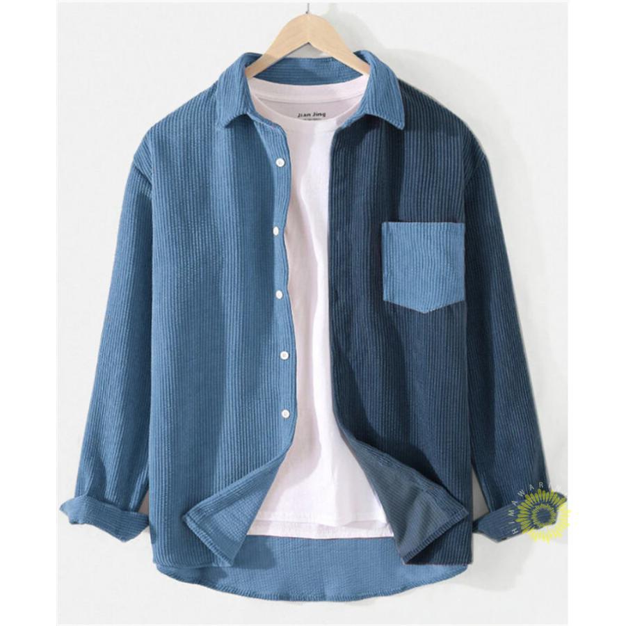 コーデュロイシャツ 長袖 メンズ シャツ カジュアルシャツ カラー切替 30代 長袖シャツ 秋冬 シャツジャケット トップス 40代 お兄系 