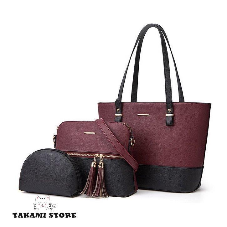 3つセット トートバッグ レディース ショルダーバッグ 2WAYハンドバッグ ファッション 大人 鞄 肩掛け斜め掛け シンプル 可愛い かばん 通勤用バッグ 