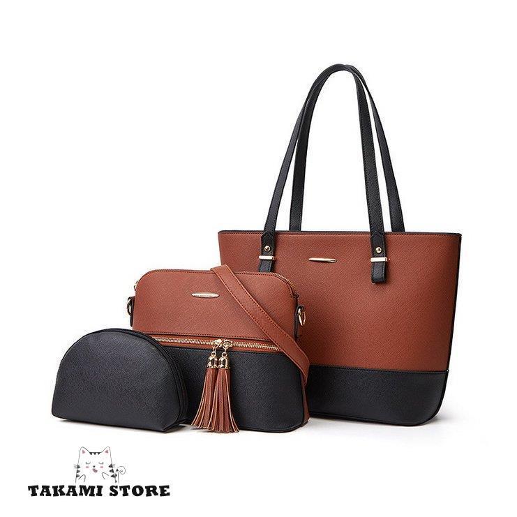 3つセット トートバッグ レディース ショルダーバッグ 2WAYハンドバッグ ファッション 大人 鞄 肩掛け斜め掛け シンプル 可愛い かばん 通勤用バッグ 