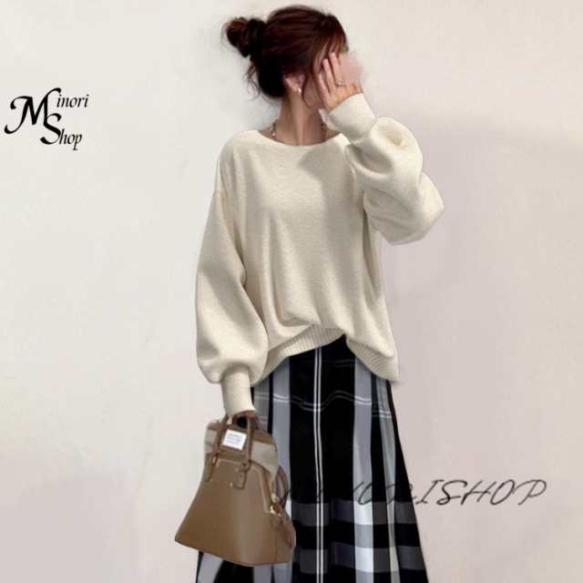 春新作 ワンピース ロング丈 春秋冬 レディース セットアップ 長袖ニット＆チェック柄スカート 上下2点セット 通勤 リボン付き 普段着用 