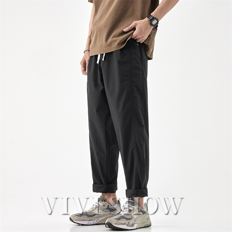 メンズ ロング パンツ ボゆったり ズボン シンプル ひも付き カジュアル はきやすい 動きやすい おしゃれ あわせやすい 
