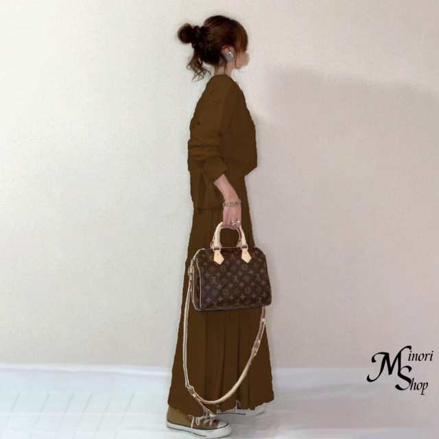 春新作 ワンピース ロング丈 春秋 レディース 長袖トップス＆ロングスカート 普段着用 通勤 お呼ばれ 上下2点セット 