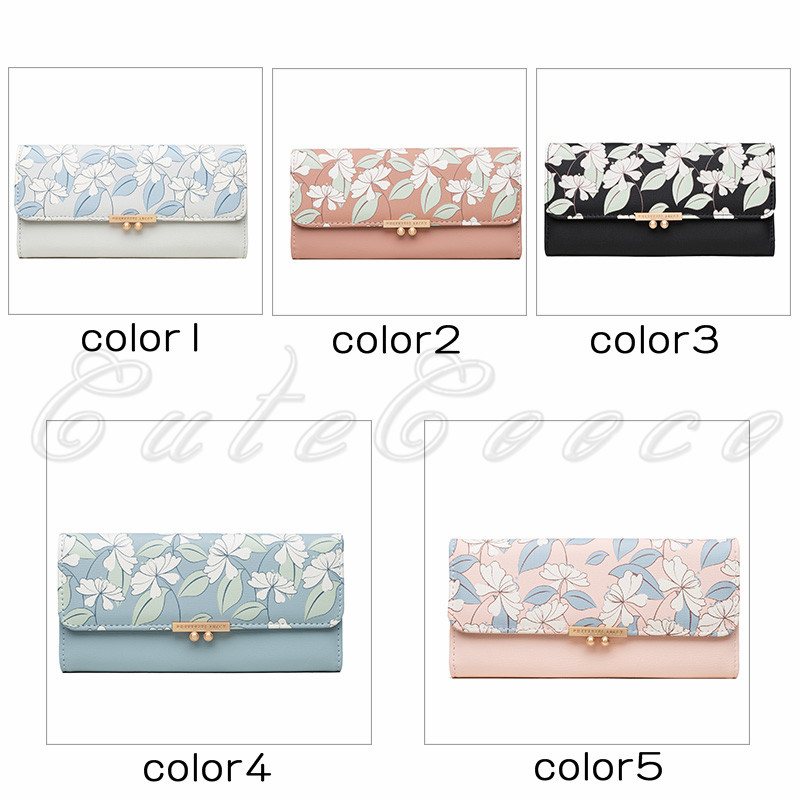 三つ折り長財布 レディース きれいめ 花柄 プリント 折り畳み 新生活 軽量 耐久性 プレゼント コンパクト 実用的 贈り物 しっとりした手触り ギフト 送料無料 