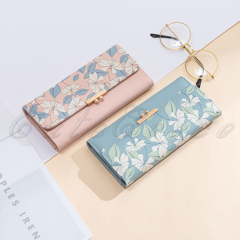 三つ折り長財布 レディース きれいめ 花柄 プリント 折り畳み 新生活 軽量 耐久性 プレゼント コンパクト 実用的 贈り物 しっとりした手触り ギフト 送料無料 