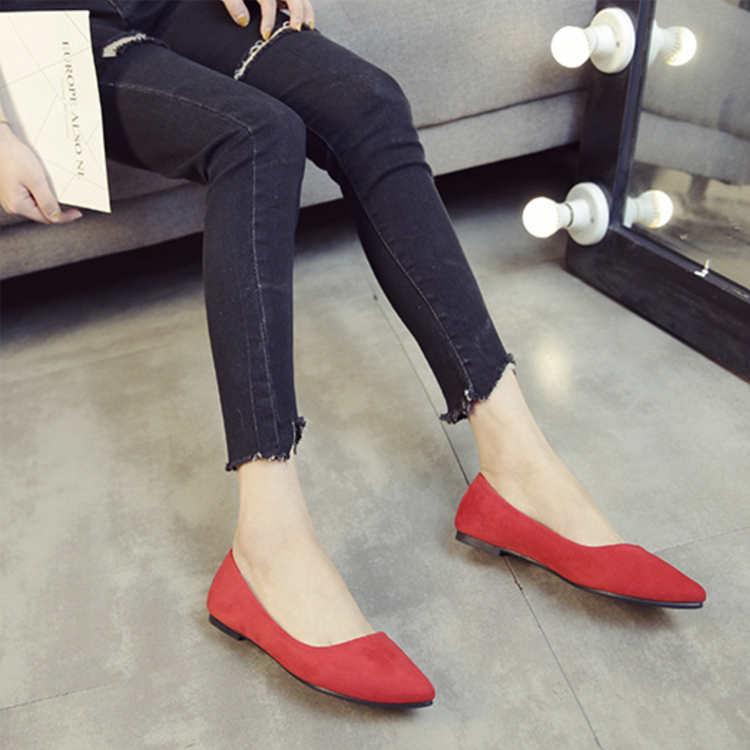 パンプス レディース フラット スウェード フラットパンプス ローヒール ブラック 黒 赤 やわらかい 無地 歩きやすい スエード ポインテッドトゥ 