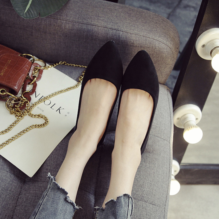 パンプス レディース フラット スウェード フラットパンプス ローヒール ブラック 黒 赤 やわらかい 無地 歩きやすい スエード ポインテッドトゥ 