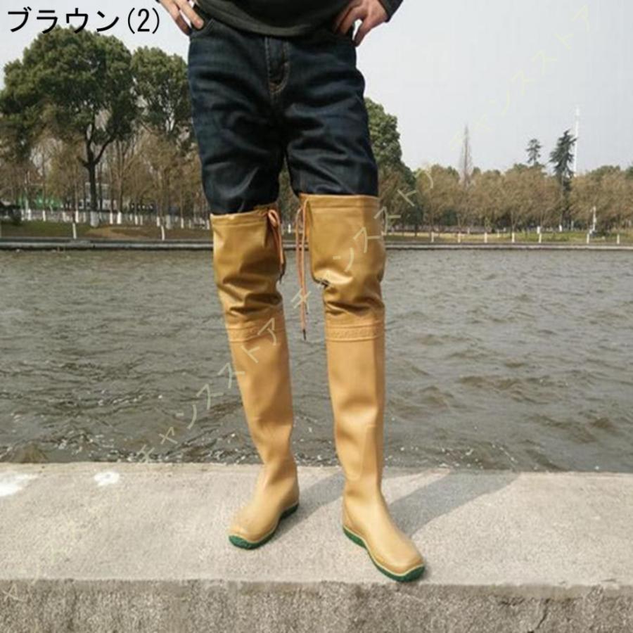 レインロング レインブーツ 折りたたみ 防水 防滑 長靴 完全防水 男女兼用 浅瀬 川 海 田植え漁業 防水長靴 防水ズボン 水仕事 ヒップウェーダー 