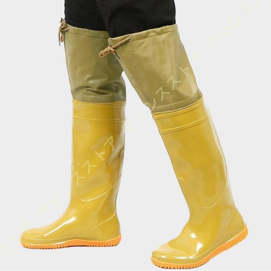 レインロング レインブーツ 折りたたみ 防水 防滑 長靴 完全防水 男女兼用 浅瀬 川 海 田植え漁業 防水長靴 防水ズボン 水仕事 ヒップウェーダー 