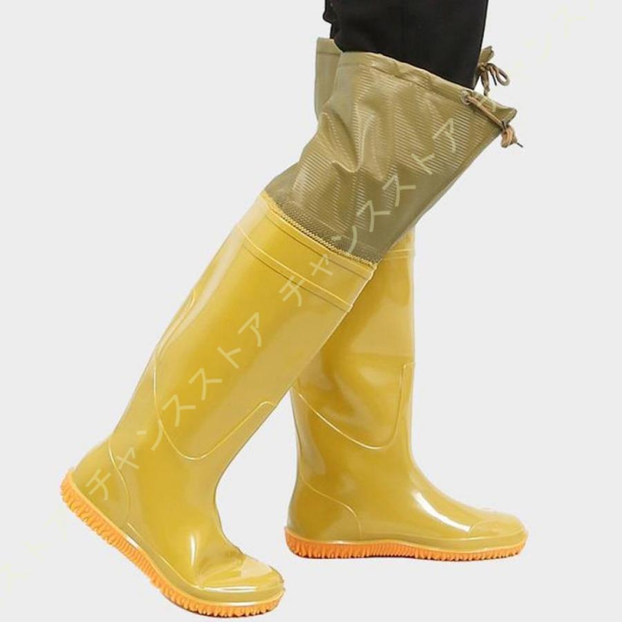 レインロング レインブーツ 折りたたみ 防水 防滑 長靴 完全防水 男女兼用 浅瀬 川 海 田植え漁業 防水長靴 防水ズボン 水仕事 ヒップウェーダー 