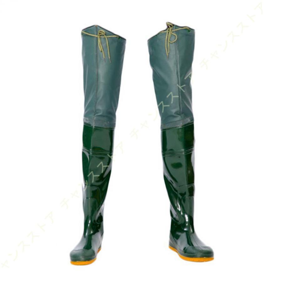 レインロング レインブーツ 折りたたみ 防水 防滑 長靴 完全防水 男女兼用 浅瀬 川 海 田植え漁業 防水長靴 防水ズボン 水仕事 ヒップウェーダー 