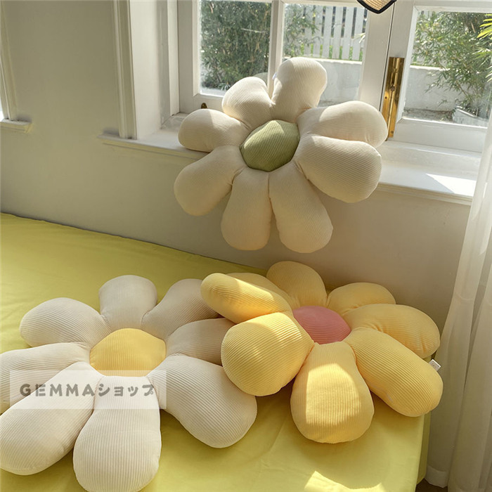 クッション 雛菊 ヒナギク 椅子シート ソファー クッション まくら 本屋 フラワー たたみ 背もたれクッション コーヒー屋 飾り 
