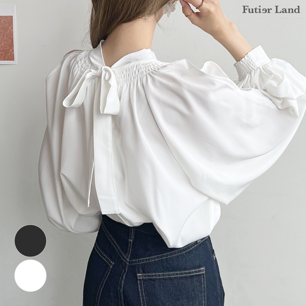 ブラウス レディース 長袖 秋冬 オフィスカジュアル きれいめ 韓国ファッション 前後2WAYショルダーオープンブラウス 上品 シンプル カジュアル 