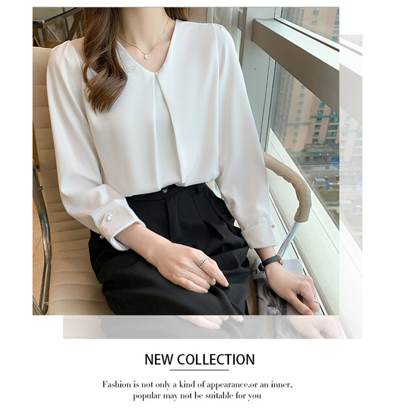 ブラウス レディース シャツ 長袖 シフォン Ｖネック きれいめ 通勤 トップス おしゃれ 可愛い 体型カバー 着痩せ ゆったり カジュアル 