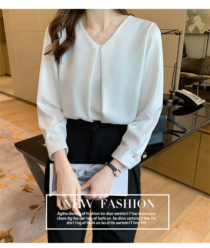ブラウス レディース シャツ 長袖 シフォン Ｖネック きれいめ 通勤 トップス おしゃれ 可愛い 体型カバー 着痩せ ゆったり カジュアル 